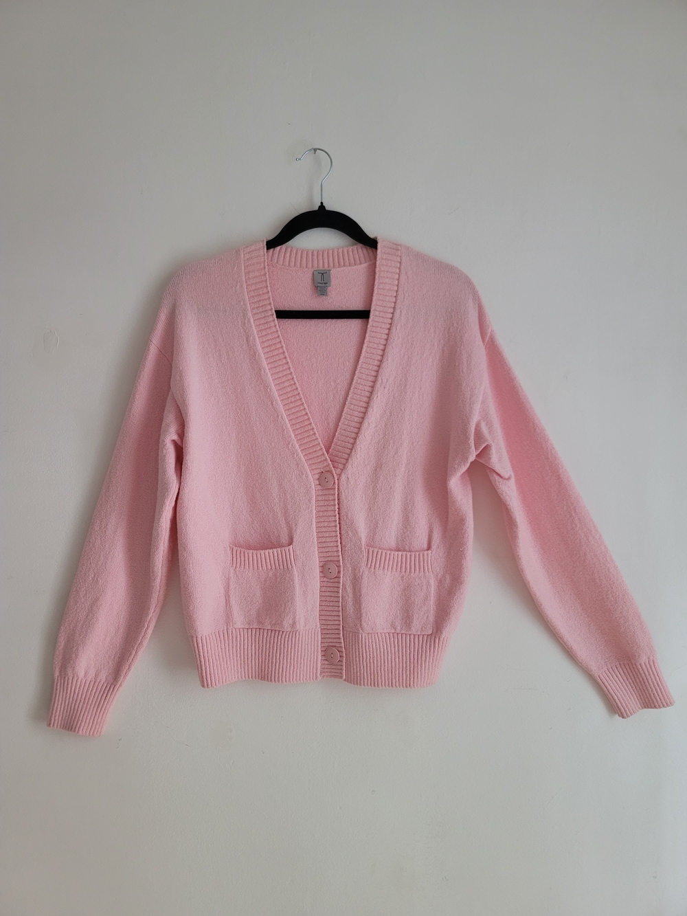 Tristan Pastel Pink V-neck Cardigan